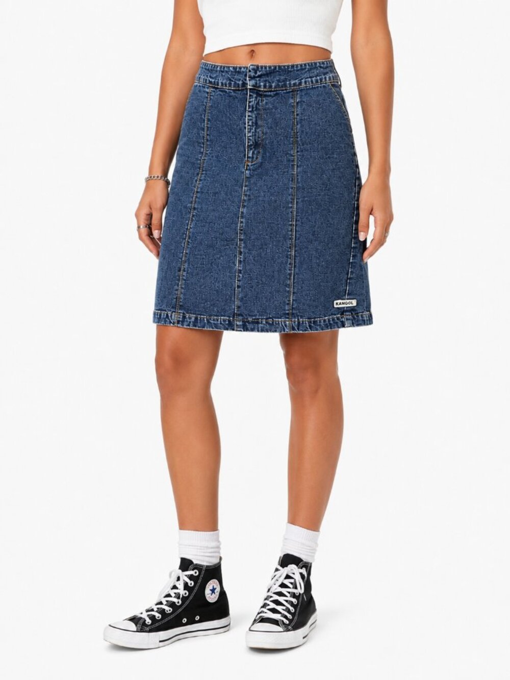 Vintage Kangol Denim Skirt Blue Jean Skirt Size 8